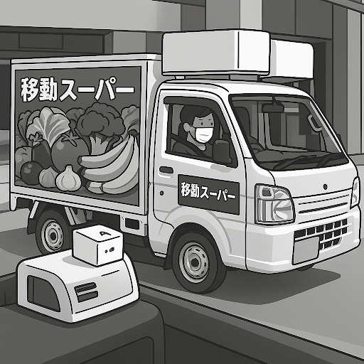 移動スーパー車両と端末